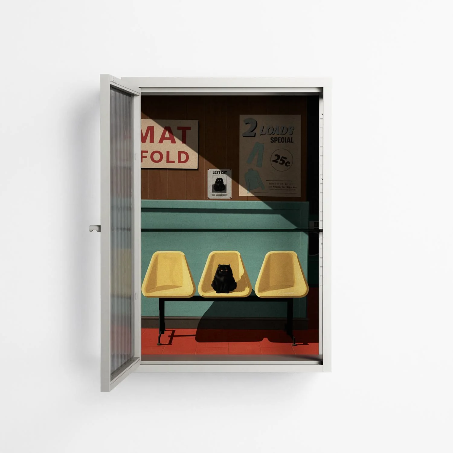 Have You Seen Bert - Wall Cabinet - Kristin Eriksson - Chalk - Reeded glass - Image 3