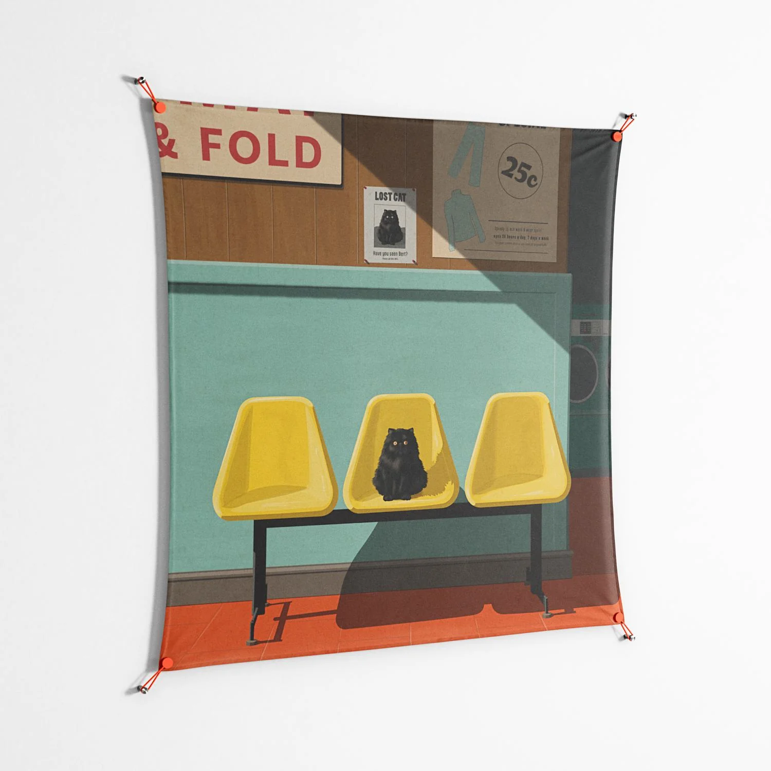 Have You Seen Bert - Work On Wall - Kristin Eriksson - Orange - 140 x 140 cm - Image 2