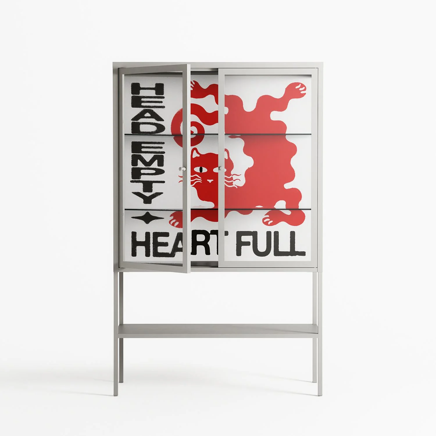 Heart Full- Loft Cabinet - Alexander Khabbazi - Chalk - Clear glass - Image 2