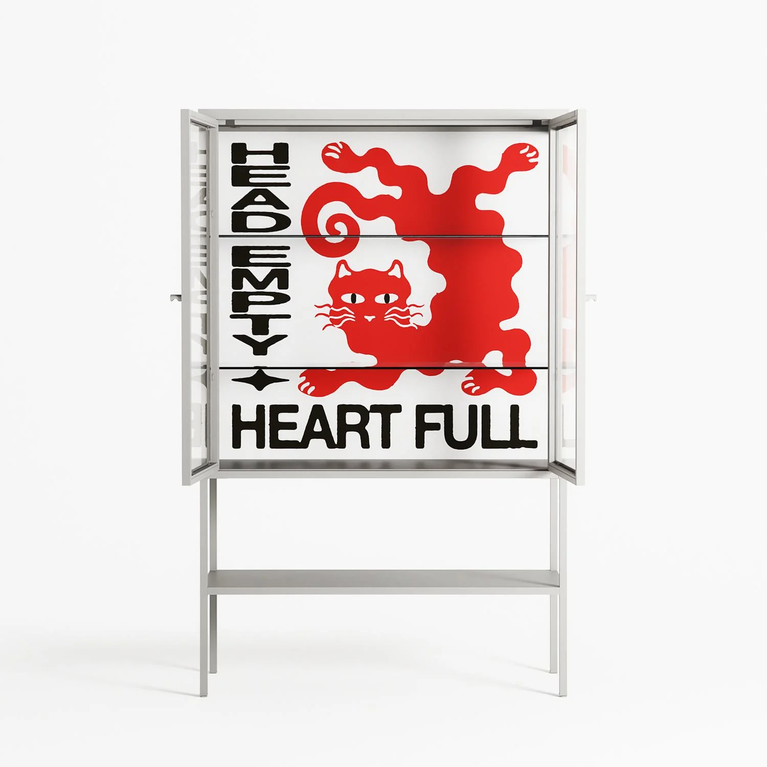 Heart Full- Loft Cabinet - Alexander Khabbazi - Chalk - Clear glass - Image 3