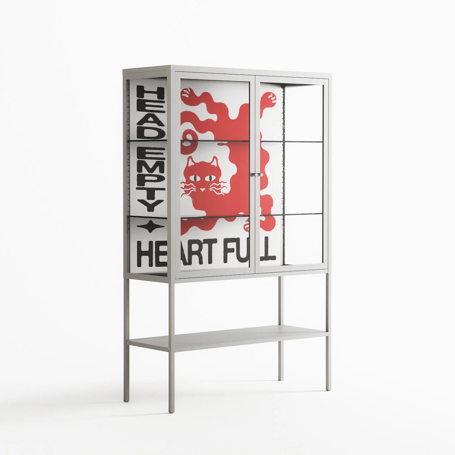 Heart Full- Loft Cabinet - Alexander Khabbazi - Chalk - Clear glass - Image 4