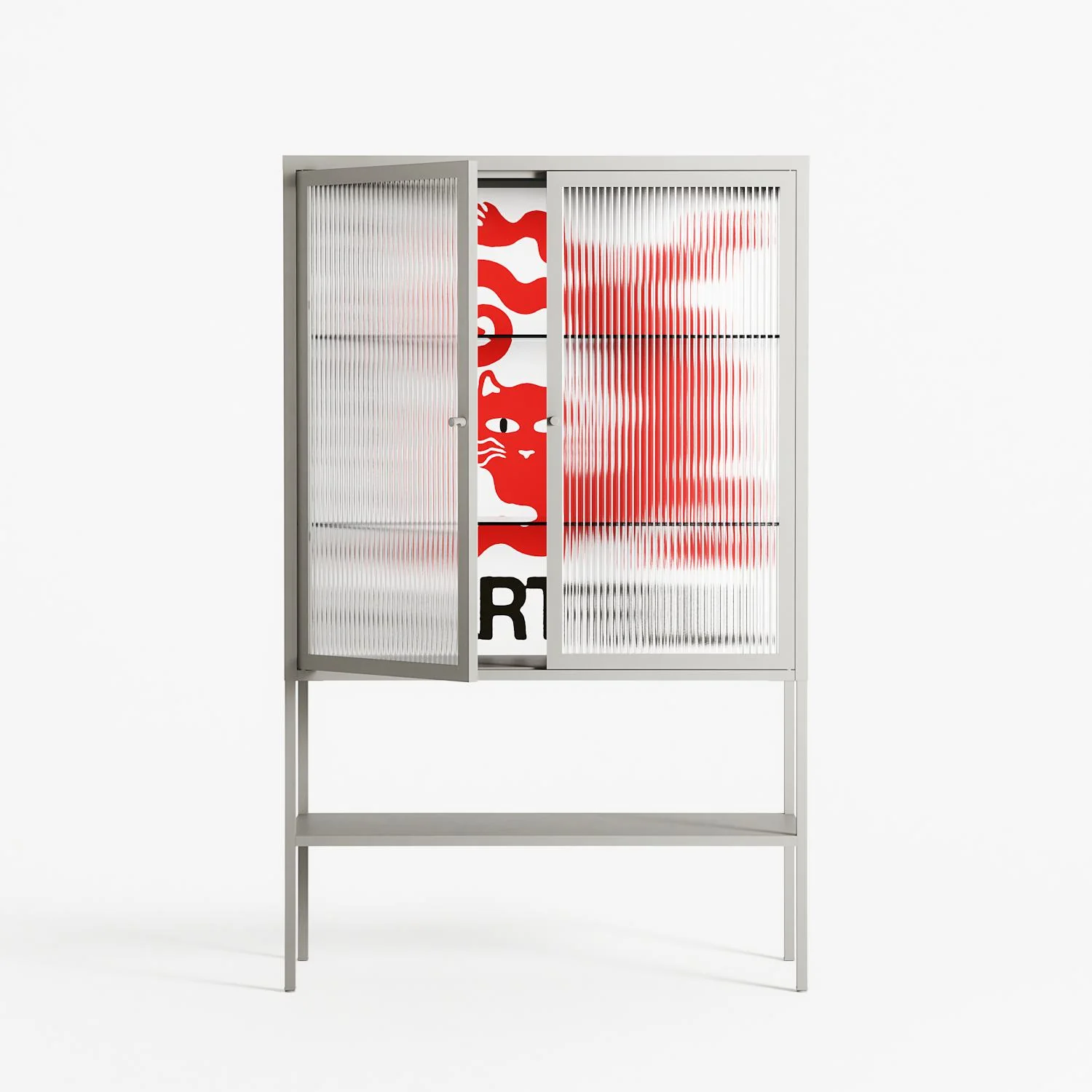 Heart Full - Loft Cabinet - Alexander Khabbazi - Chalk - Reeded glass - Image 2