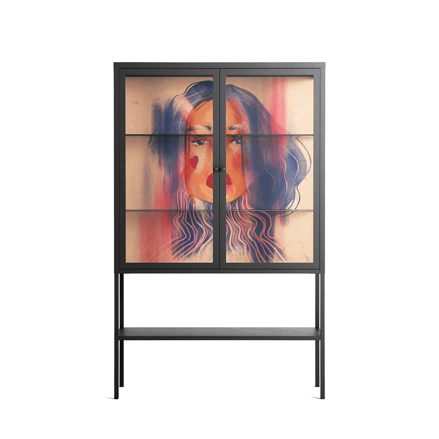 Hidden Beauty - Loft Cabinet - Raissa Oltmanns - Antracite - Clear glass