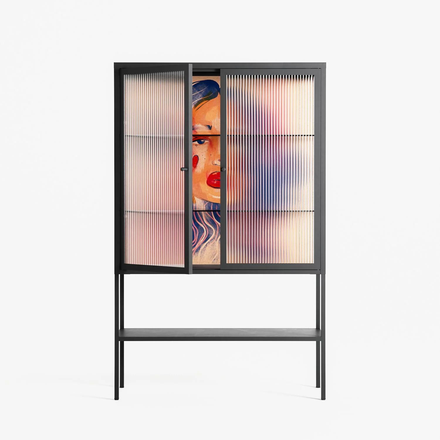 Hidden Beauty - Loft Cabinet - Raissa Oltmanns - Antracite - Reeded glass - Image 2