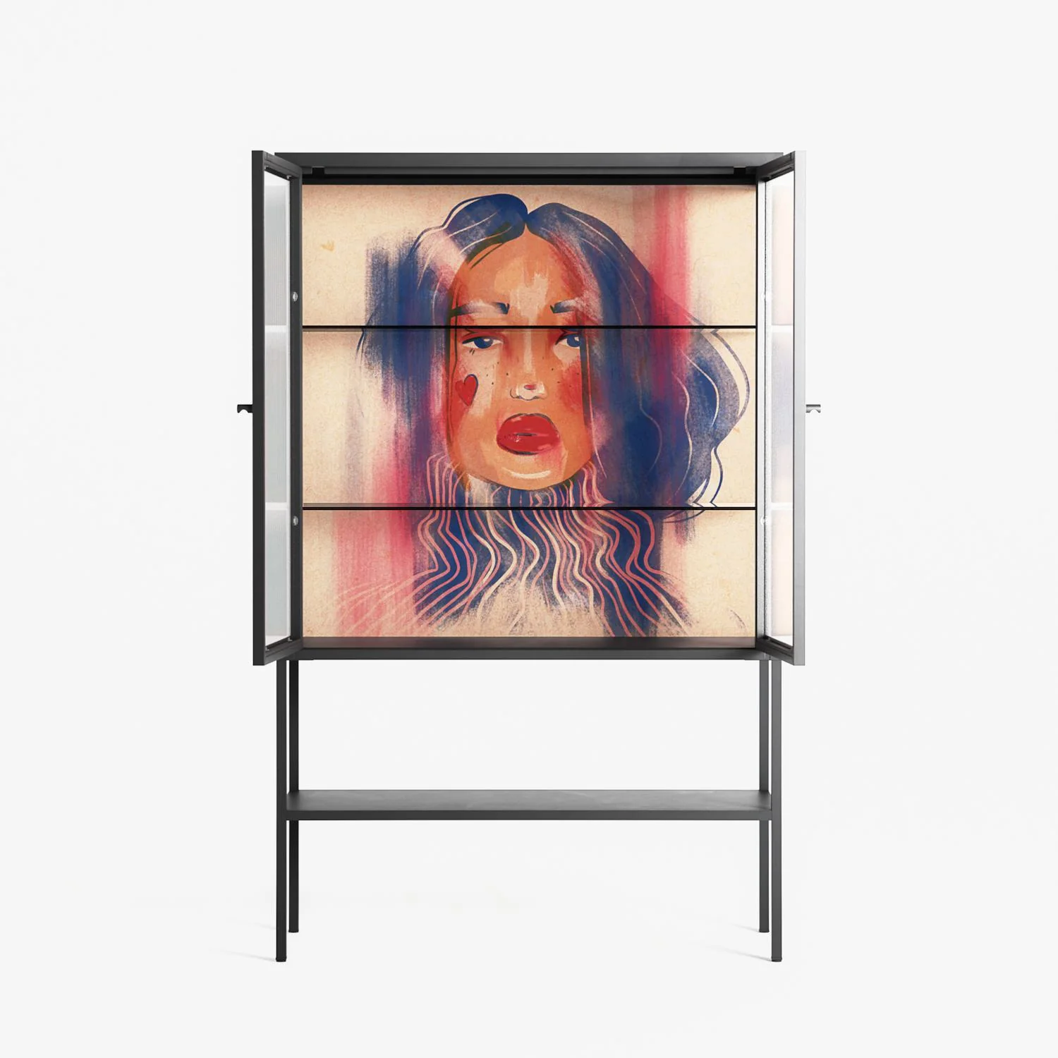 Hidden Beauty - Loft Cabinet - Raissa Oltmanns - Antracite - Reeded glass - Image 3