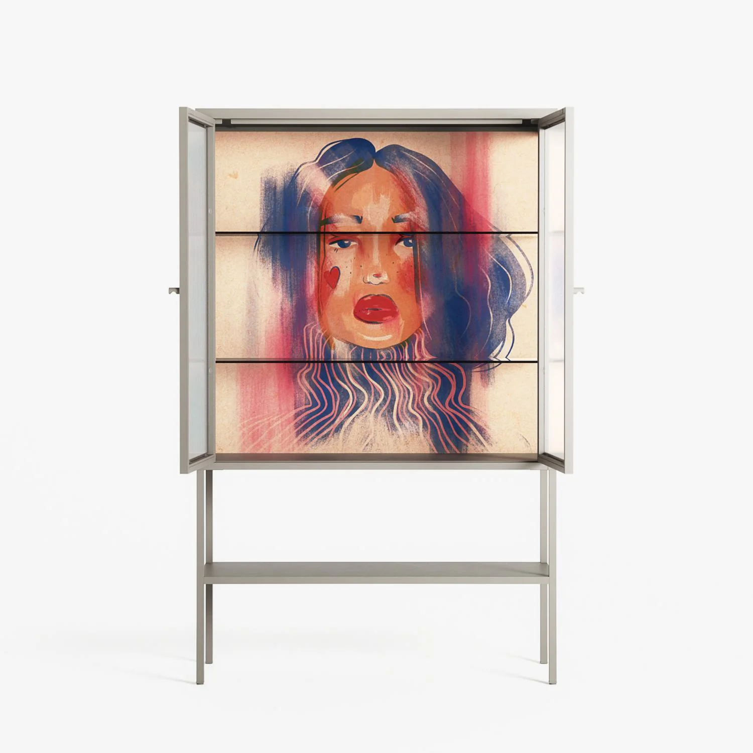 Hidden Beauty - Loft Cabinet - Raissa Oltmanns - Pebble - Reeded glass - Image 3