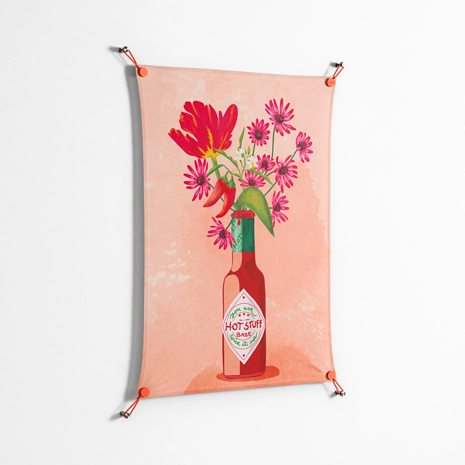 Hot Stuff Babe - Work On Wall - Raissa Oltmanns - Orange - 70 x 100 cm - Image 2