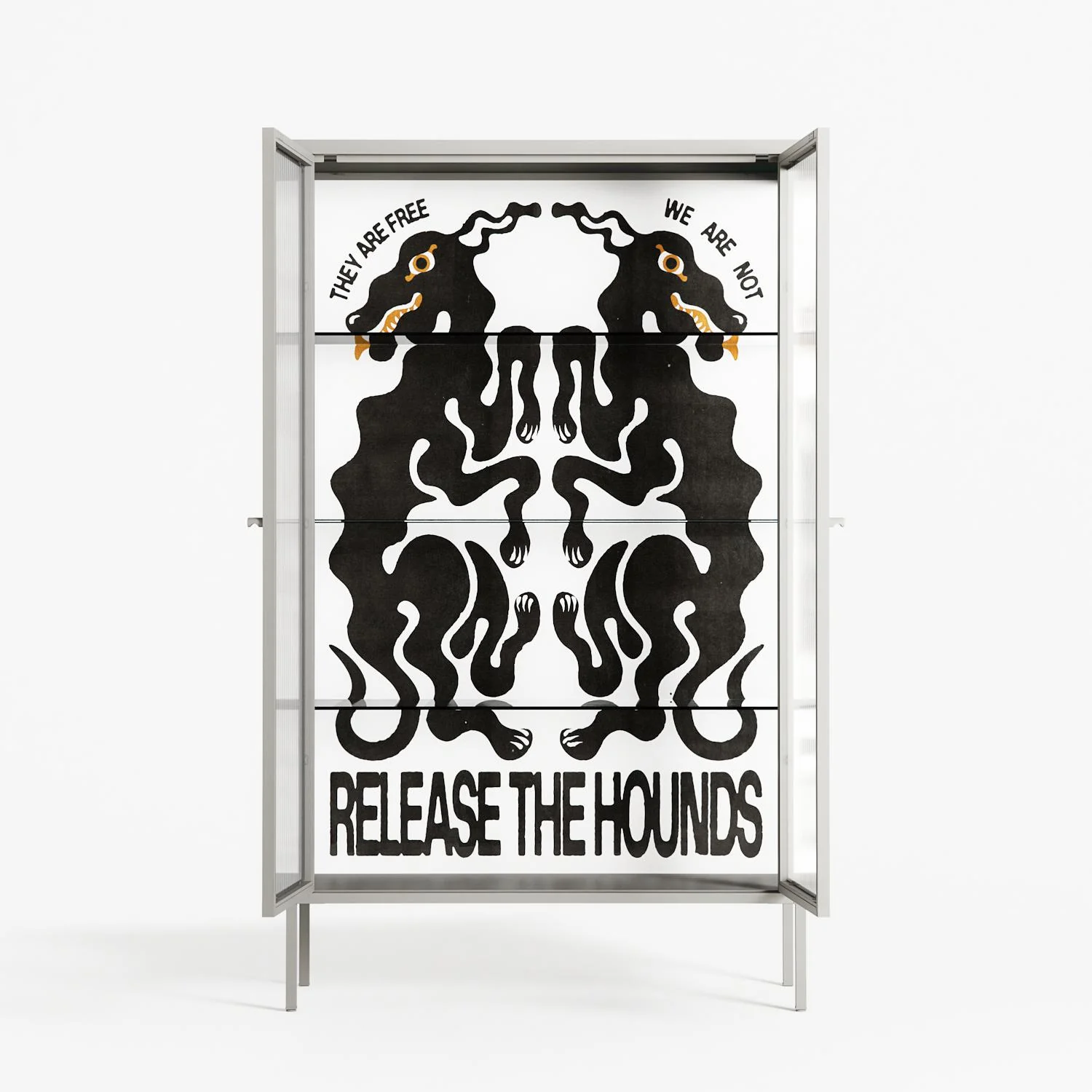 Hounds - Cabinet - Alexander Khabbazi - Chalk - Reeded glass - Image 3