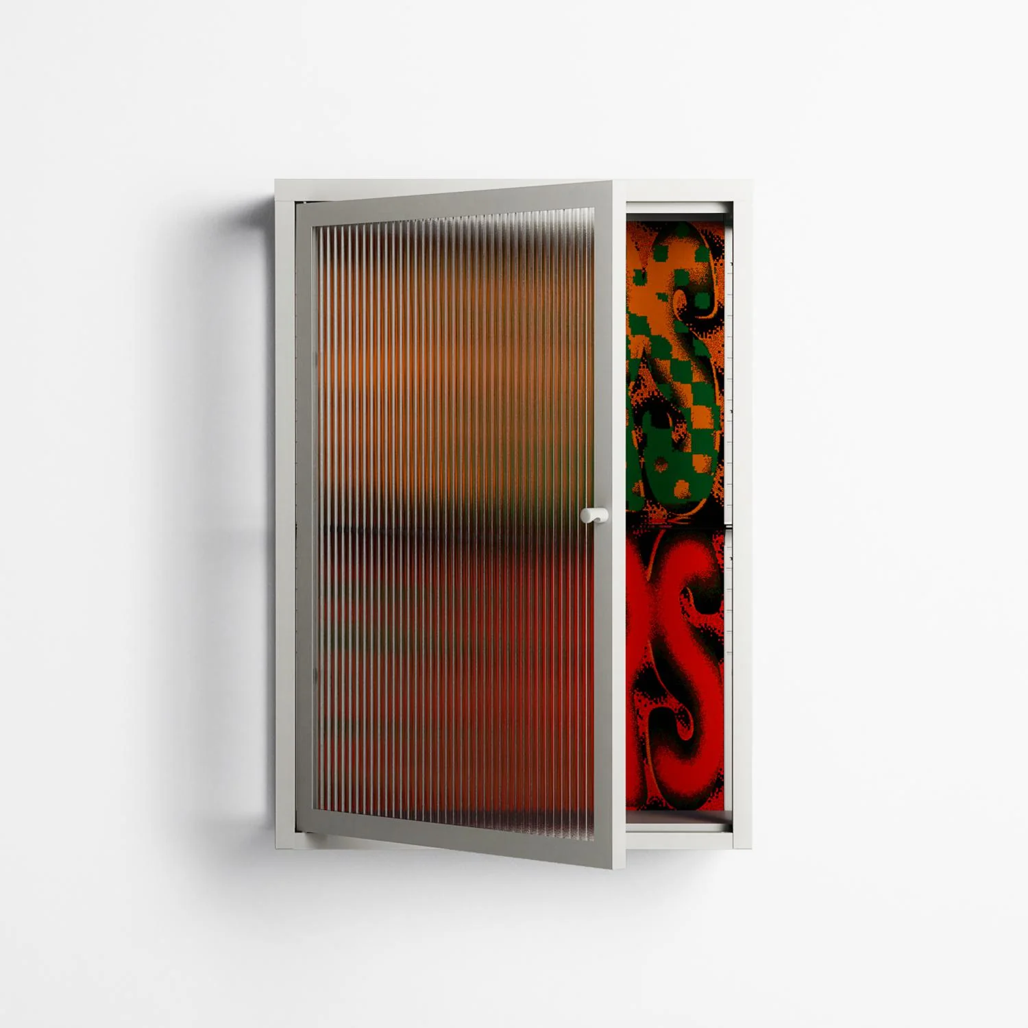 Hours - Wall Cabinet - Oluwasheyi Adebayo - Chalk - Reeded glass - Image 2