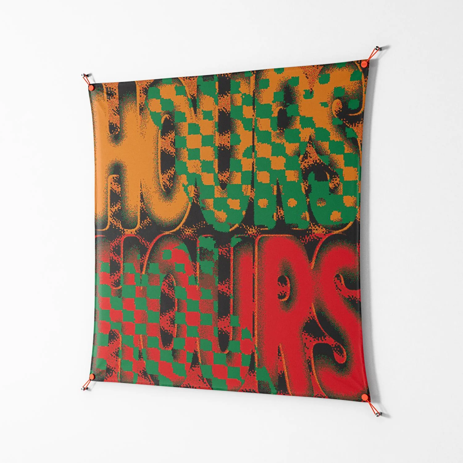 Hours - Work On Wall - Oluwasheyi Adebayo - Orange - 140 x 140 cm - Image 2