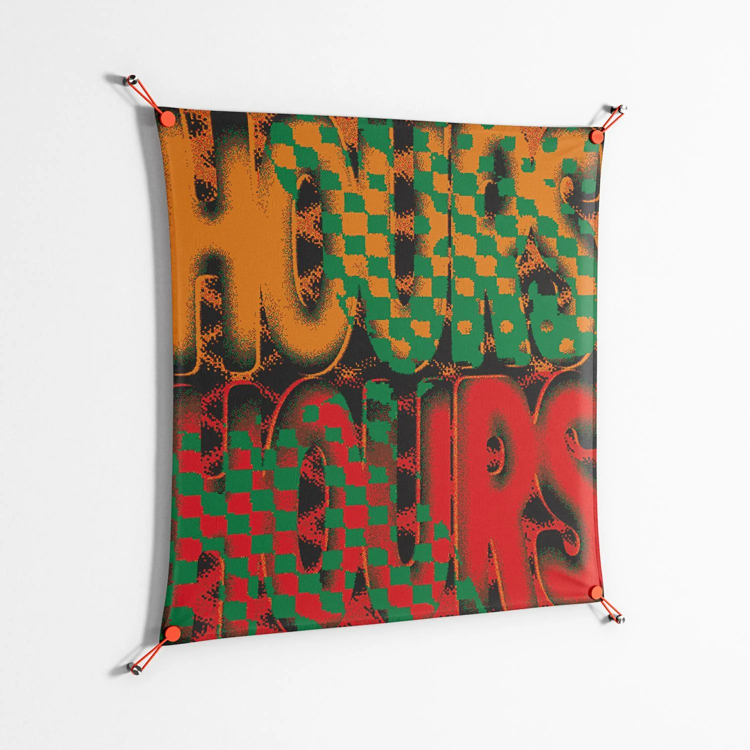 Hours - Work On Wall - Oluwasheyi Adebayo - Orange - 90 x 90 cm - Image 2