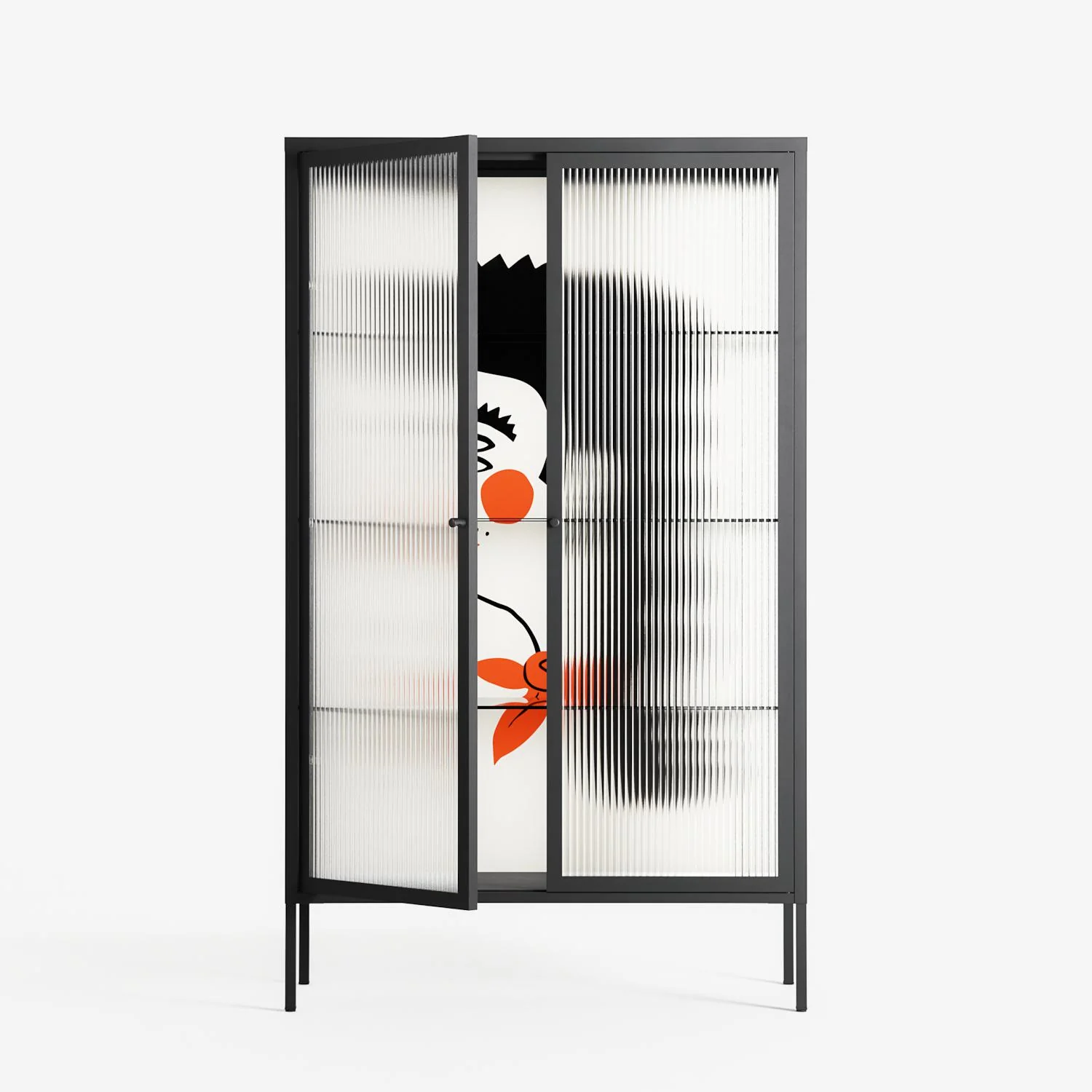 Howdy - Cabinet - Aley Wild - Antracite - Reeded glass - Image 2