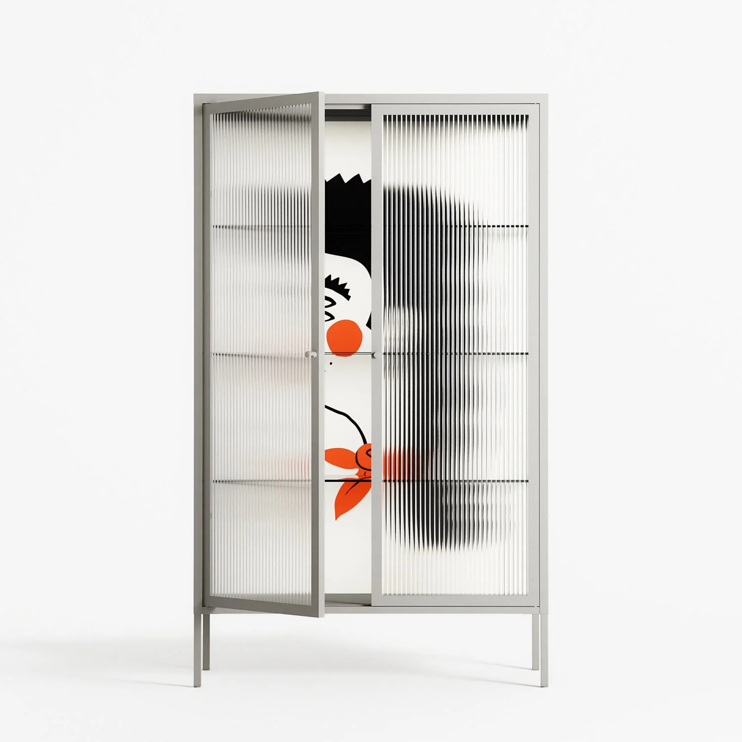 Howdy - Cabinet - Aley Wild - Chalk - Reeded glass - Image 2