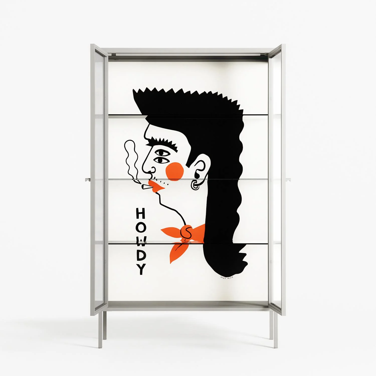 Howdy - Cabinet - Aley Wild - Chalk - Reeded glass - Image 3
