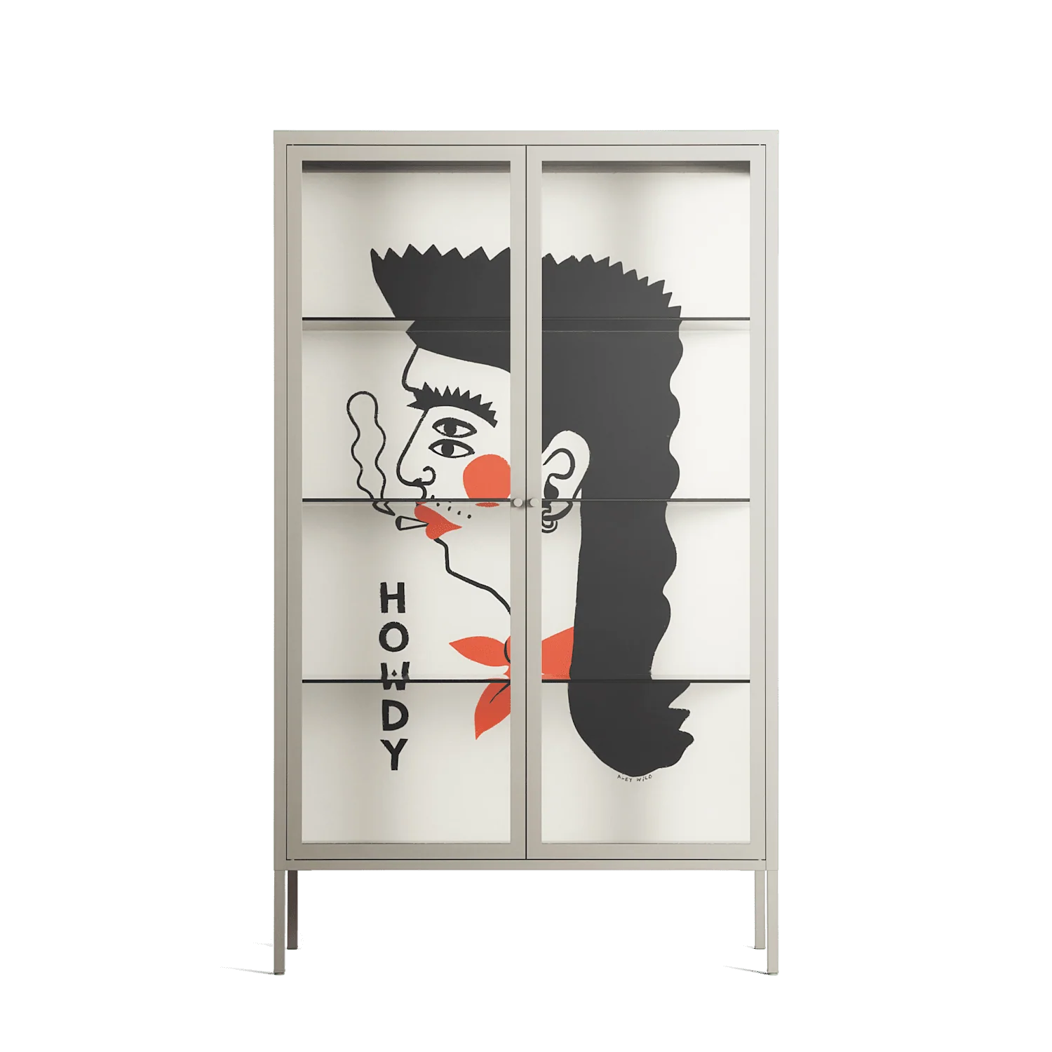 Howdy - Cabinet - Aley Wild - Pebble - Clear glass