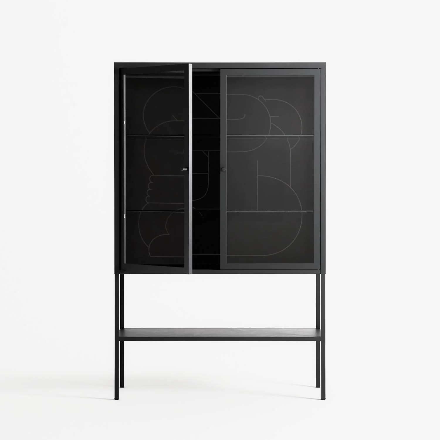 Hug 1 - Loft Cabinet - Andrea Devia-Nuño - Antracite - Clear glass - Image 2