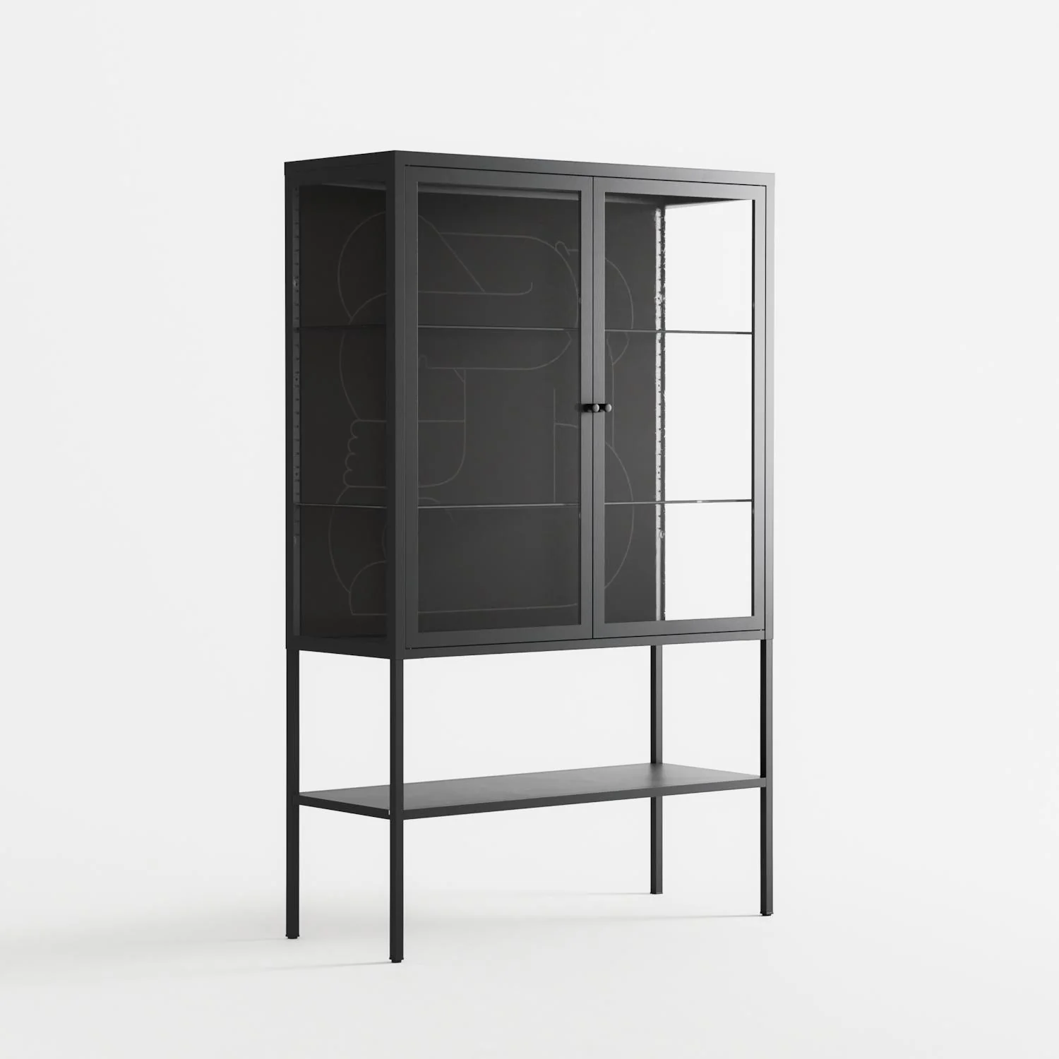 Hug 1 - Loft Cabinet - Andrea Devia-Nuño - Antracite - Clear glass - Image 4