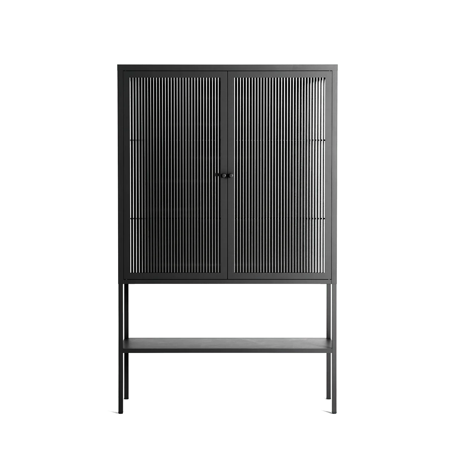 Hug 1 - Loft Cabinet - Andrea Devia-Nuño - Antracite - Reeded glass