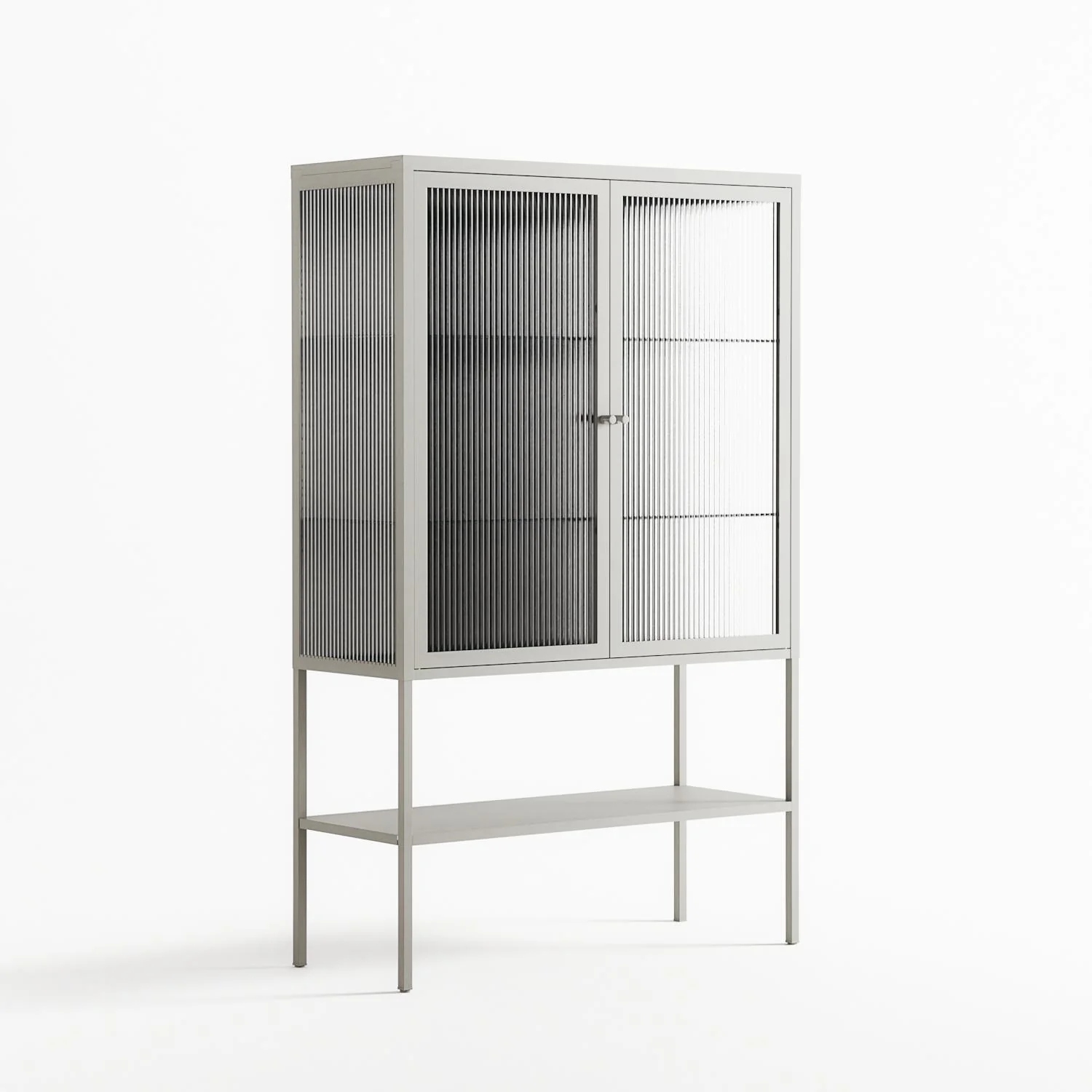Hug 1 - Loft Cabinet - Andrea Devia-Nuño - Chalk - Reeded glass - Image 4
