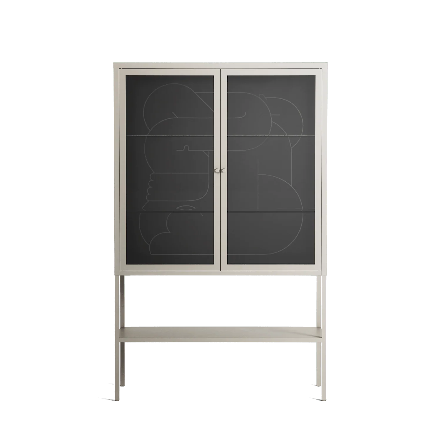 Hug 1 - Loft Cabinet - Andrea Devia-Nuño - Pebble - Clear glass