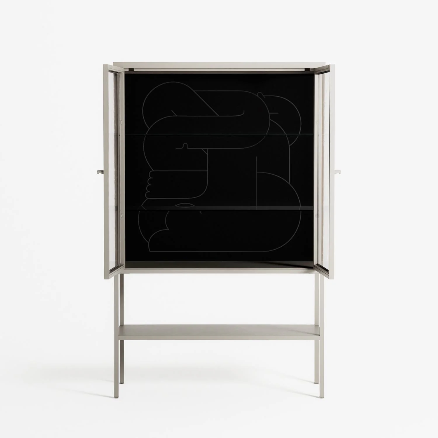 Hug 1 - Loft Cabinet - Andrea Devia-Nuño - Pebble - Clear glass - Image 3