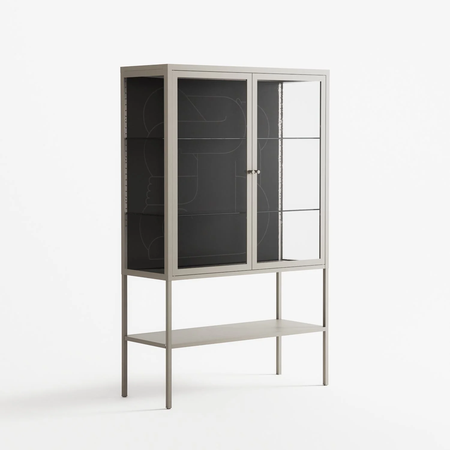Hug 1 - Loft Cabinet - Andrea Devia-Nuño - Pebble - Clear glass - Image 4