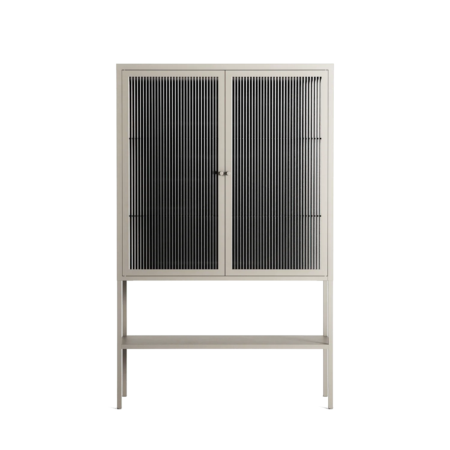 Hug 1 - Loft Cabinet - Andrea Devia-Nuño - Pebble - Reeded glass