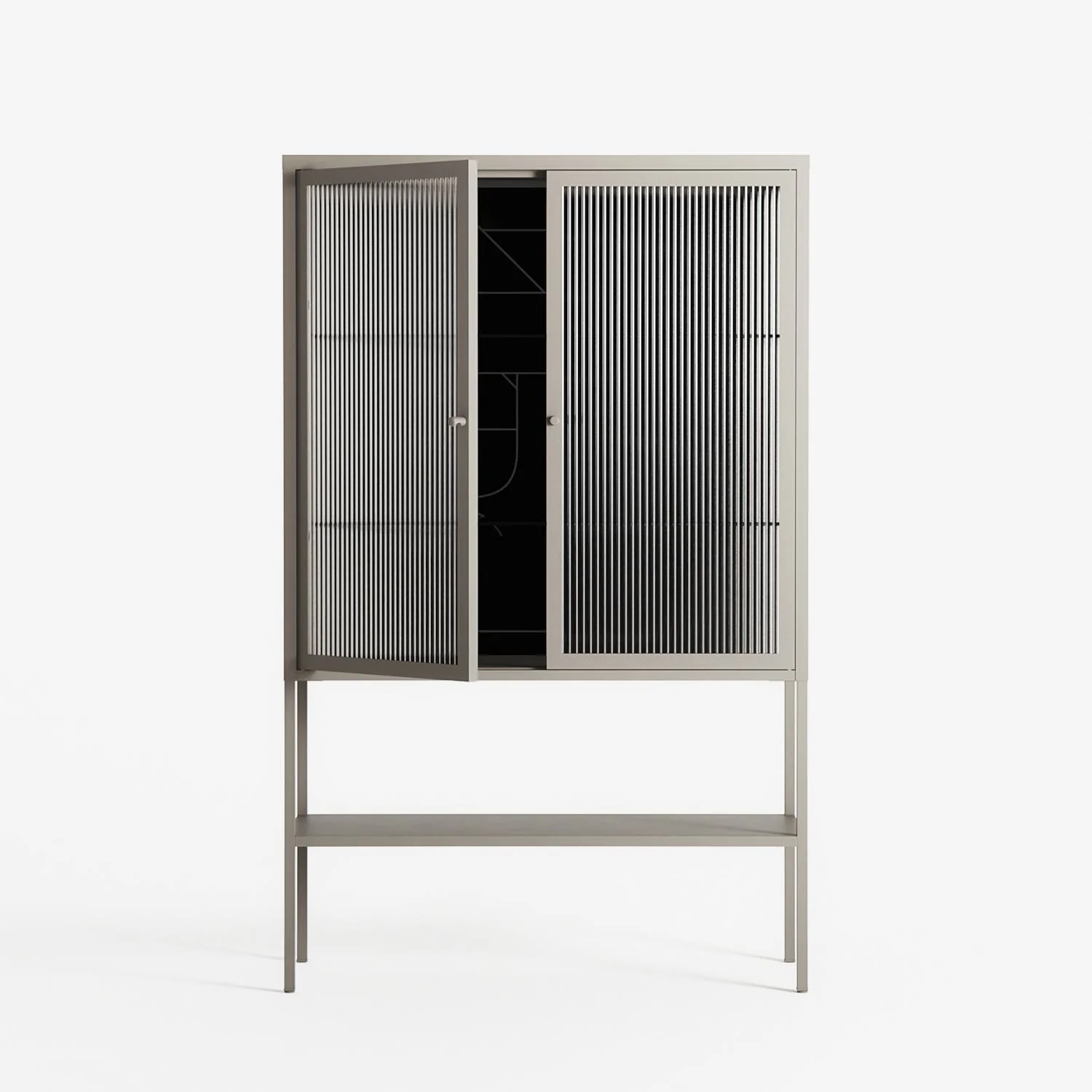 Hug 1 - Loft Cabinet - Andrea Devia-Nuño - Pebble - Reeded glass - Image 2