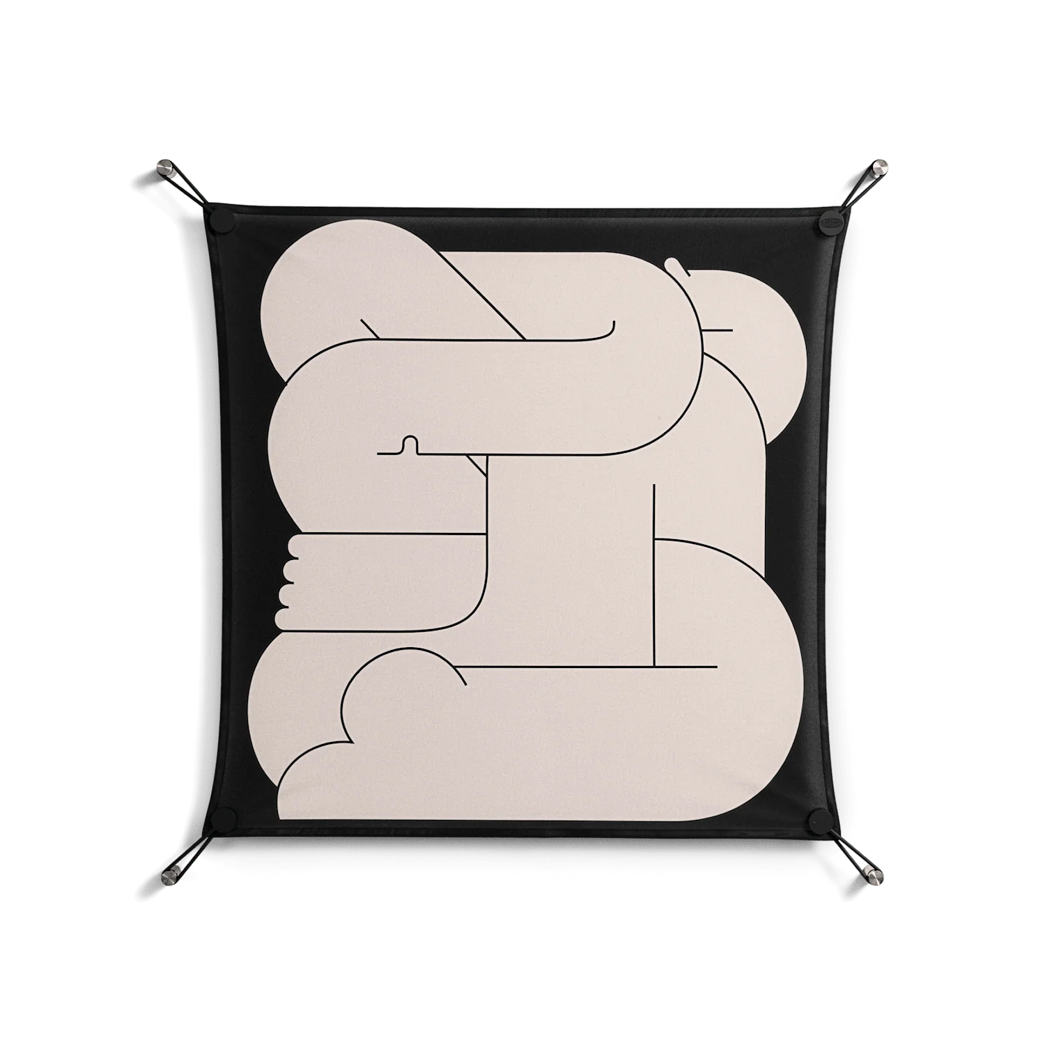 Hug 1 - Work On Wall - Andrea Devia-Nuño - Black - 70 x 70 cm