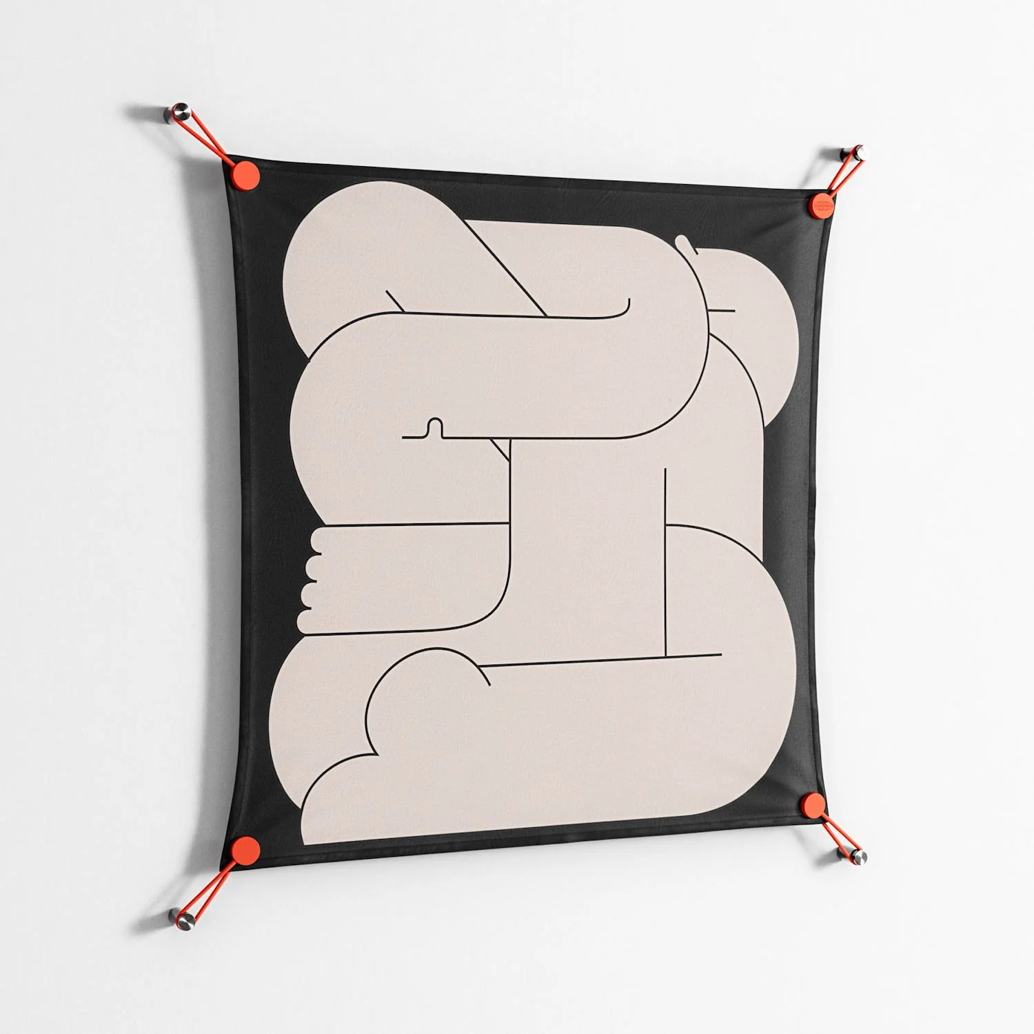 Hug 1 - Work On Wall - Andrea Devia-Nuño - Orange - 70 x 70 cm - Image 2