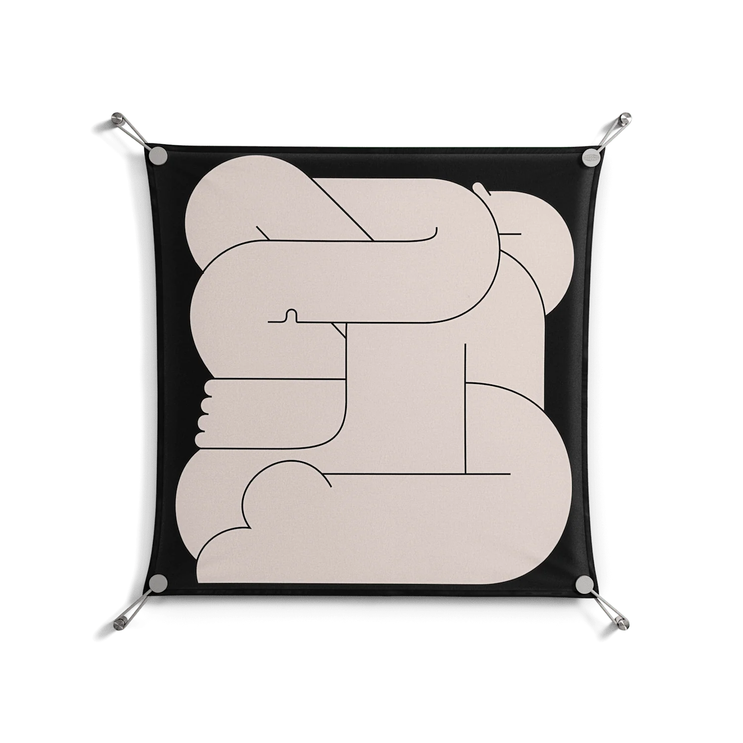 Hug 1 - Work On Wall - Andrea Devia-Nuño - Silver - 70 x 70 cm