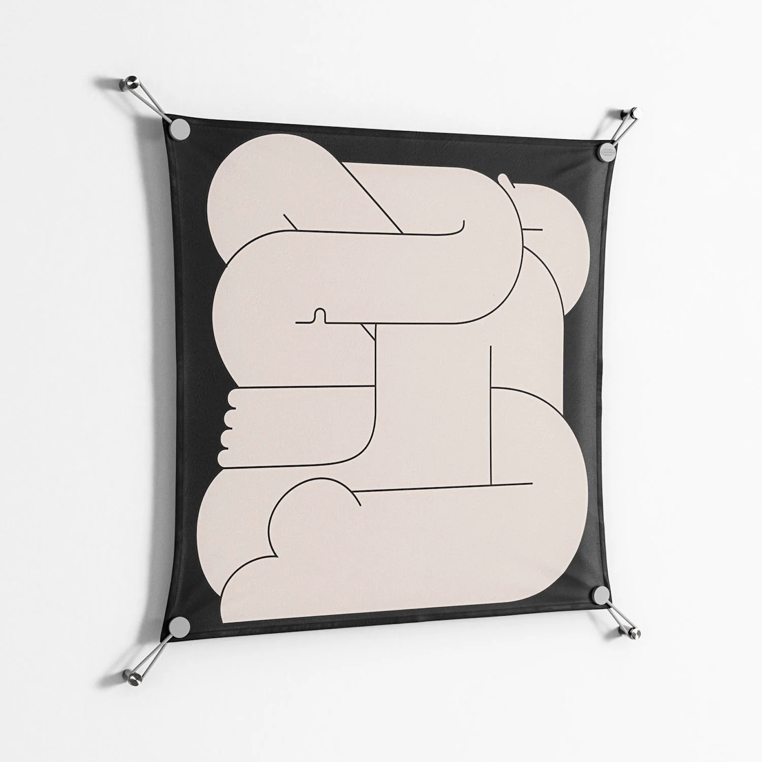 Hug 1 - Work On Wall - Andrea Devia-Nuño - Silver - 70 x 70 cm - Image 2