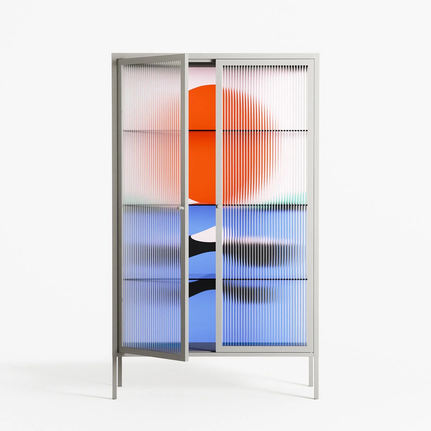 Immergé - Cabinet - David Vanadia - Chalk - Reeded glass - Image 2