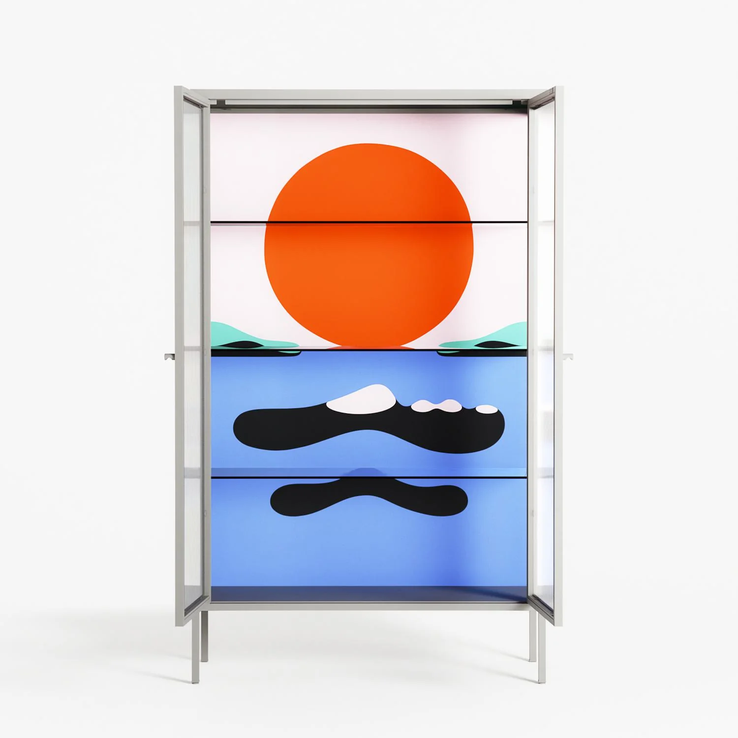 Immergé - Cabinet - David Vanadia - Chalk - Reeded glass - Image 3