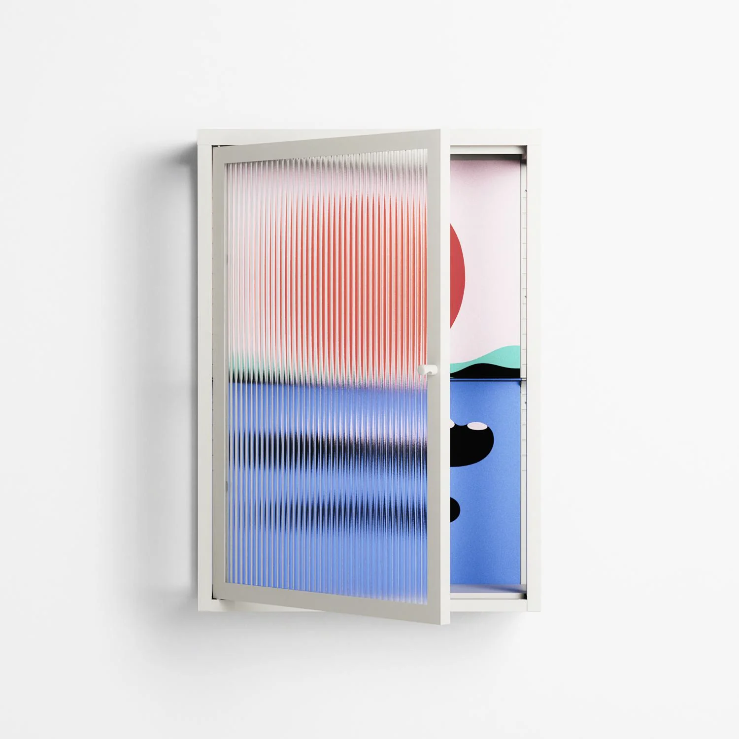 Immergé - Wall Cabinet - David Vanadia - Chalk - Reeded glass - Image 2