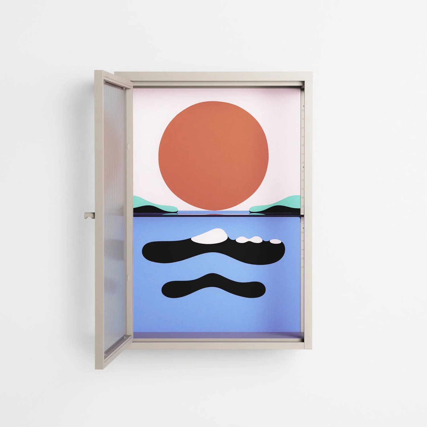 Immergé - Wall Cabinet - David Vanadia - Pebble - Reeded glass - Image 3