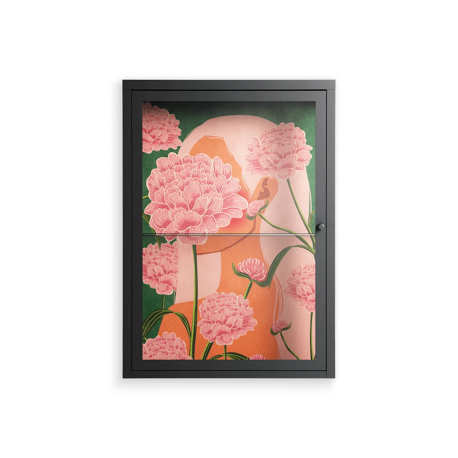 Inside Flowers - Wall Cabinet - Raissa Oltmanns - Antracite - Clear glass