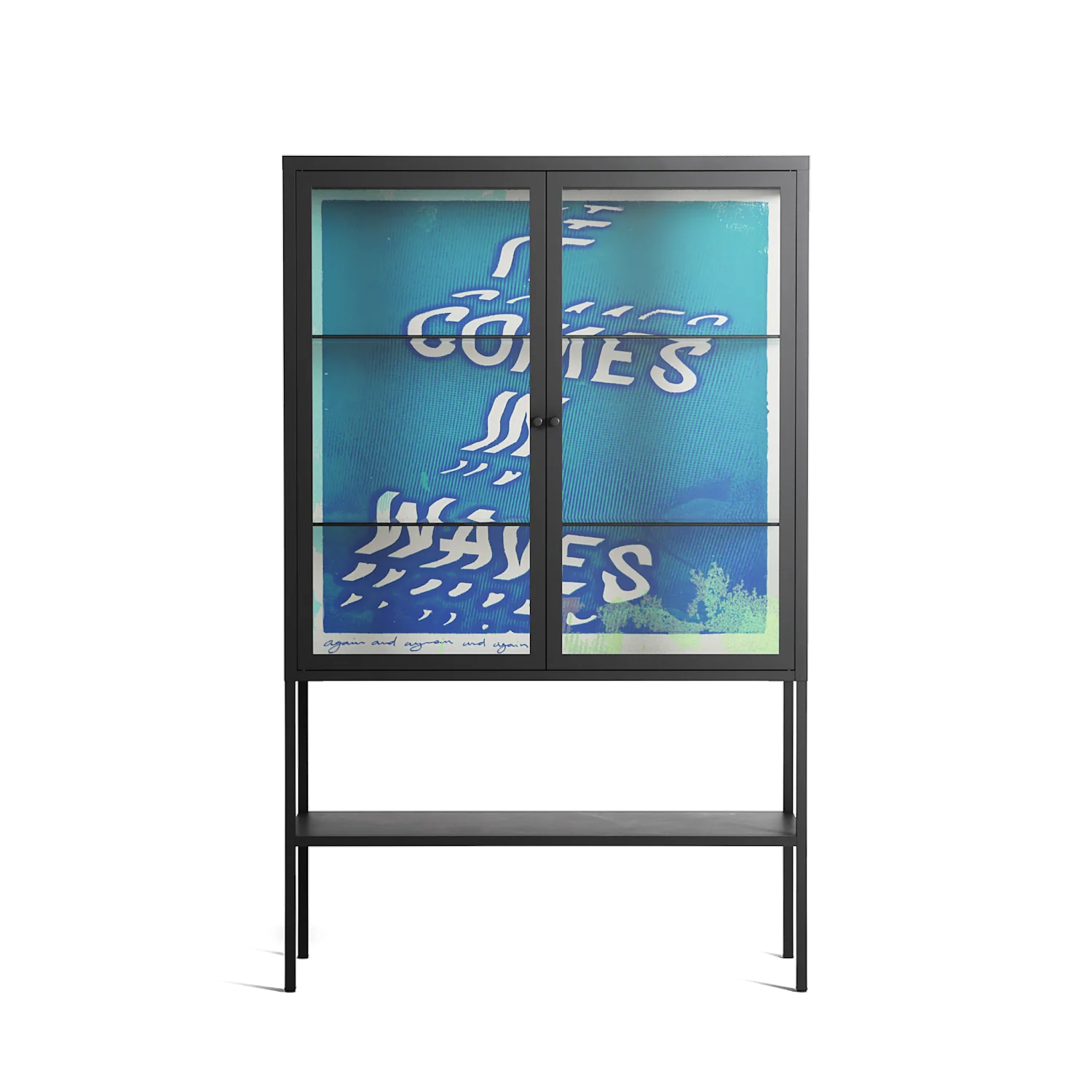 It Comes in Waves - Loft Cabinet - Ciara Wade - Antracite - Clear glass