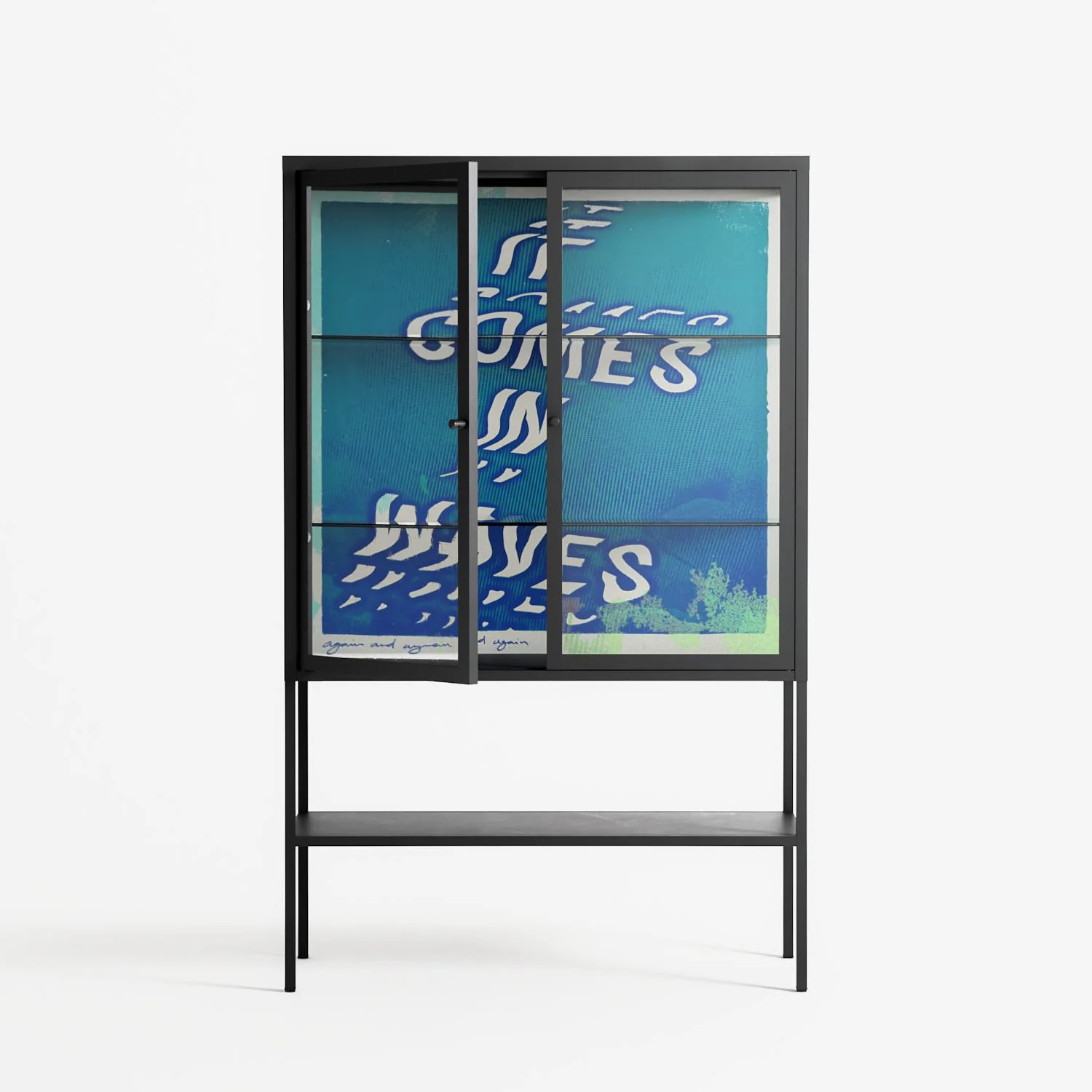 It Comes in Waves - Loft Cabinet - Ciara Wade - Antracite - Clear glass - Image 2
