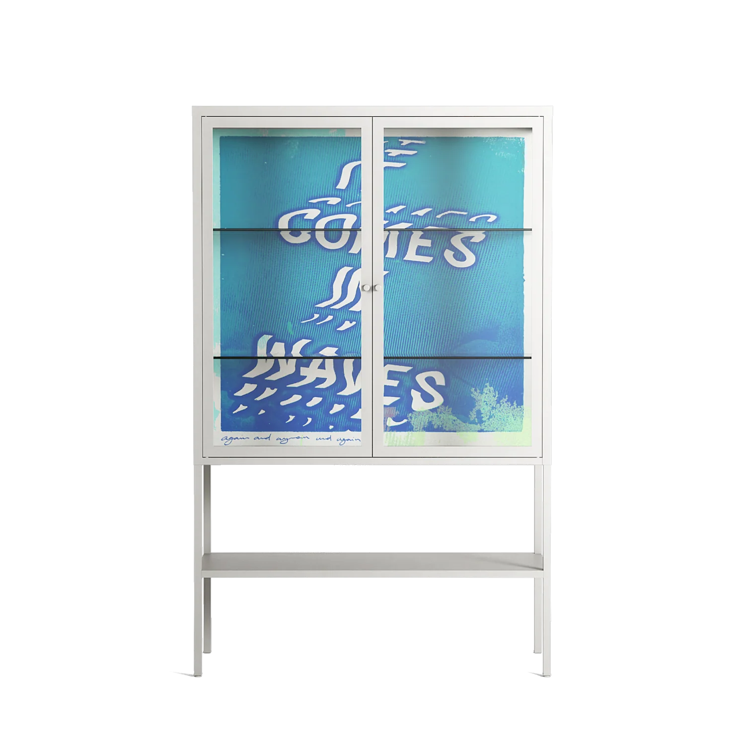 It Comes in Waves - Loft Cabinet - Ciara Wade - Chalk - Clear glass