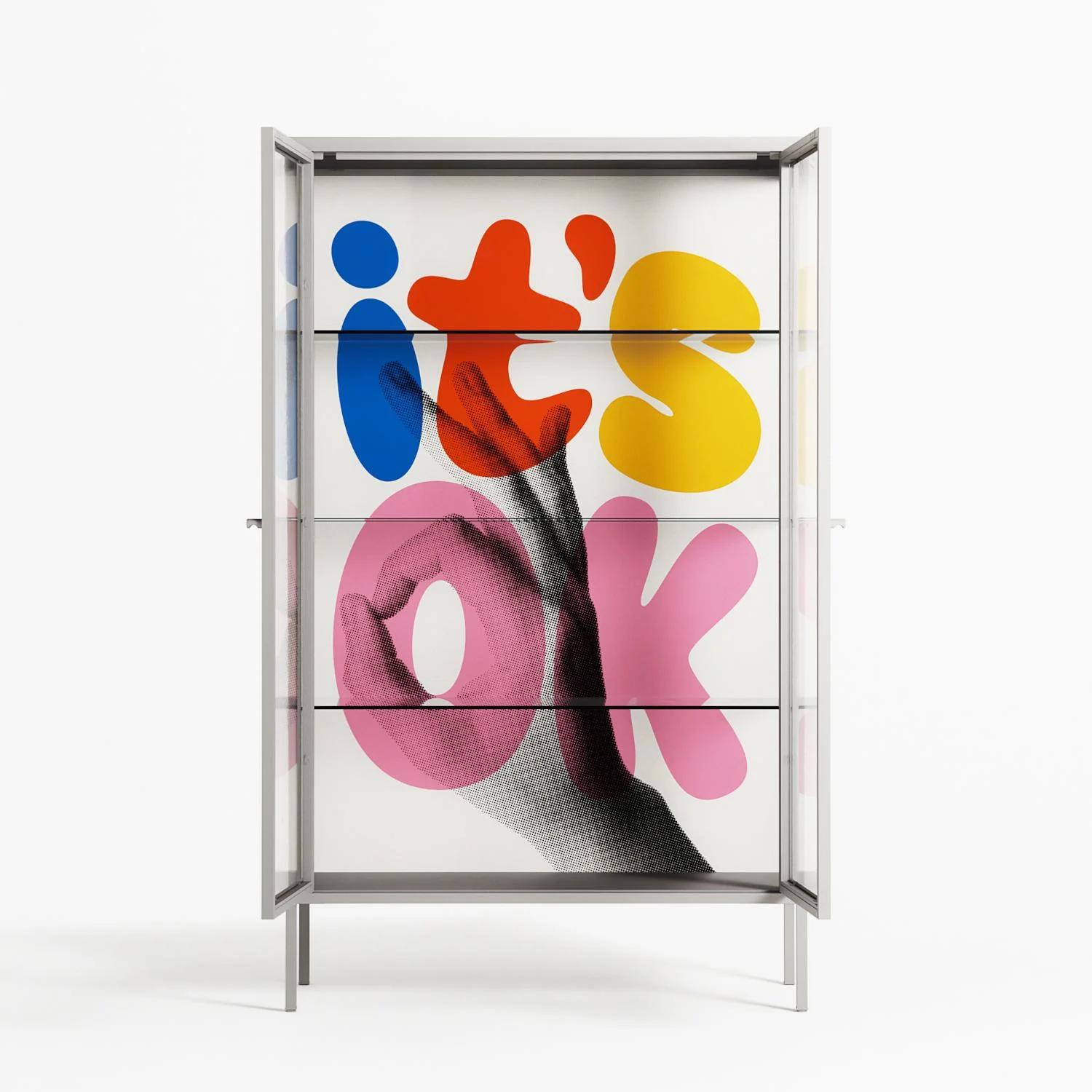 Its Ok - Cabinet - Vratislav Pecka - Chalk - Clear glass - Image 3