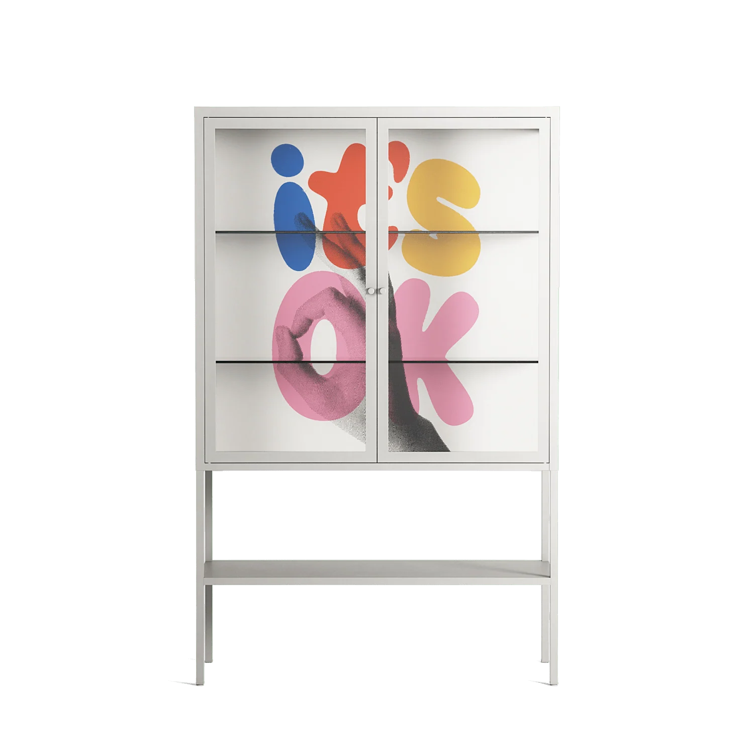 Its Ok - Loft Cabinet - Vratislav Pecka - Chalk - Clear glass