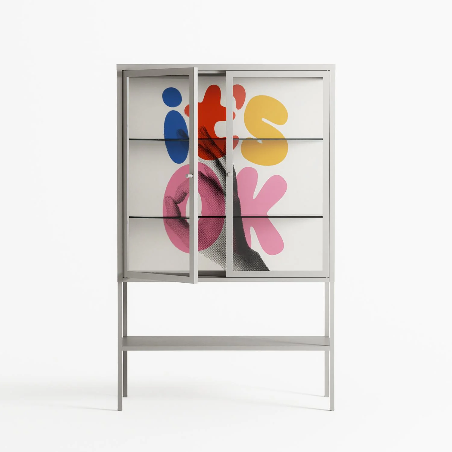 Its Ok - Loft Cabinet - Vratislav Pecka - Chalk - Clear glass - Image 2