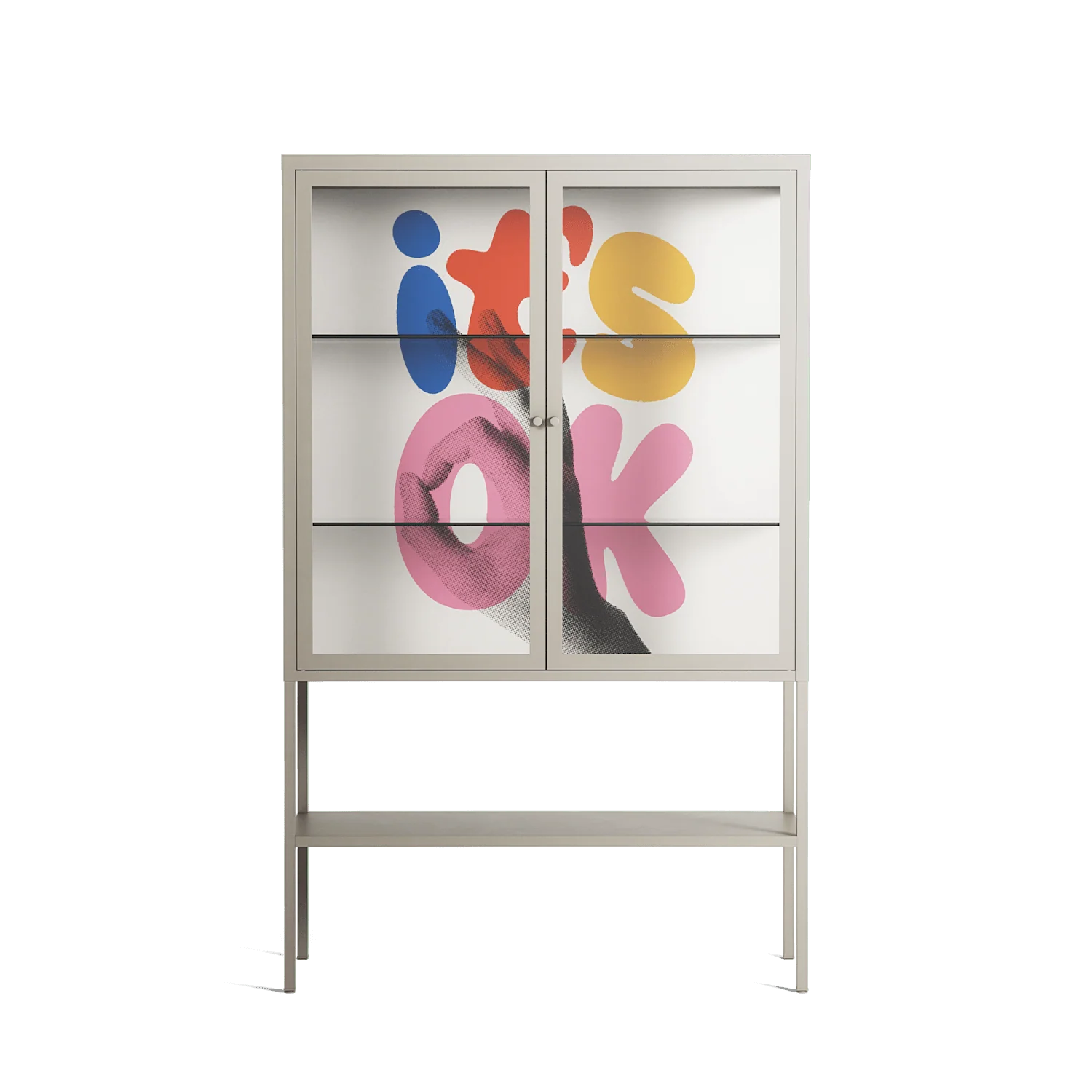 Its Ok - Loft Cabinet - Vratislav Pecka - Pebble - Clear glass