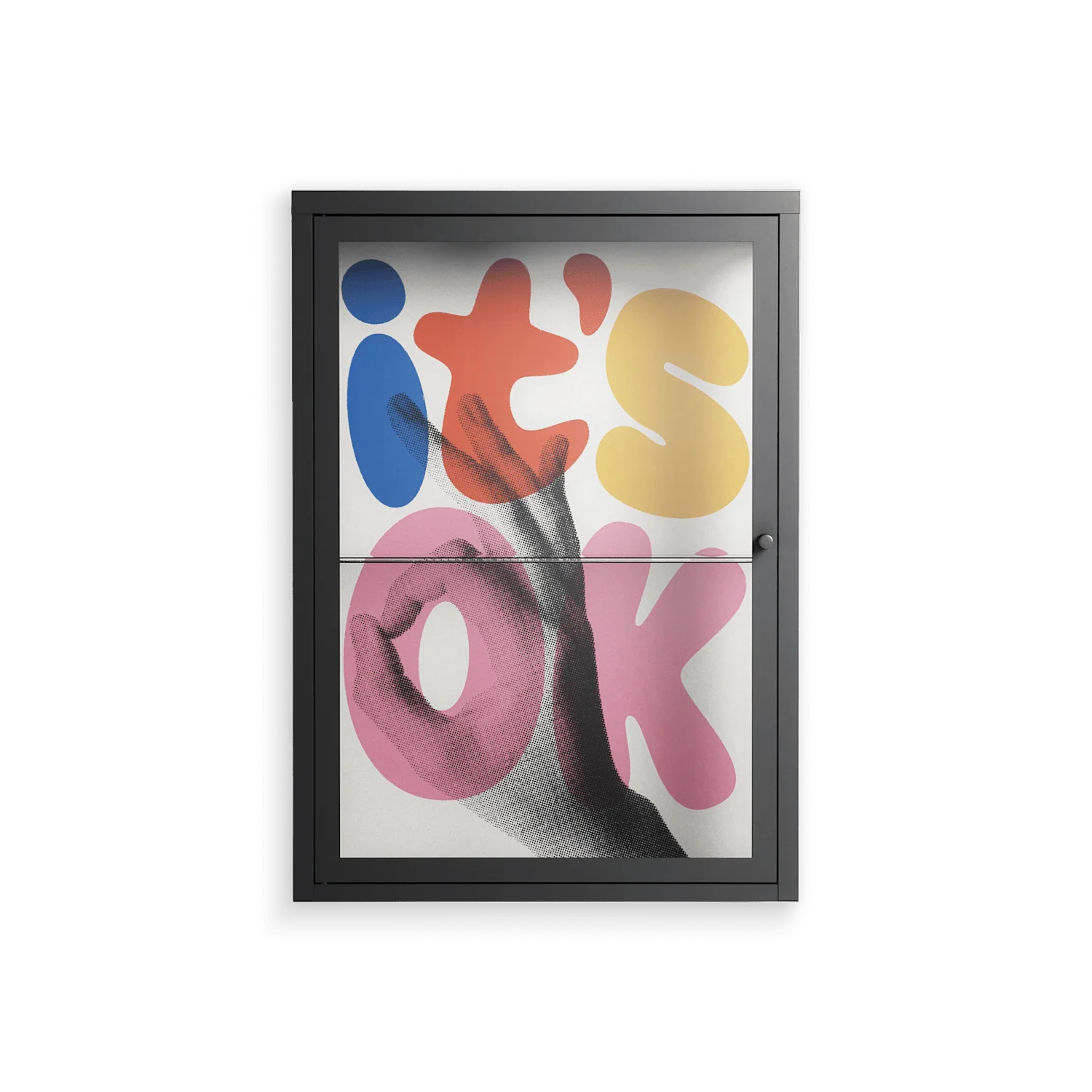 Its Ok - Wall Cabinet - Vratislav Pecka - Antracite - Clear glass