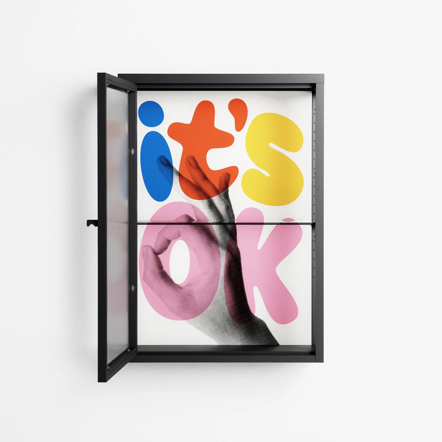 Its Ok - Wall Cabinet - Vratislav Pecka - Antracite - Reeded glass - Image 3