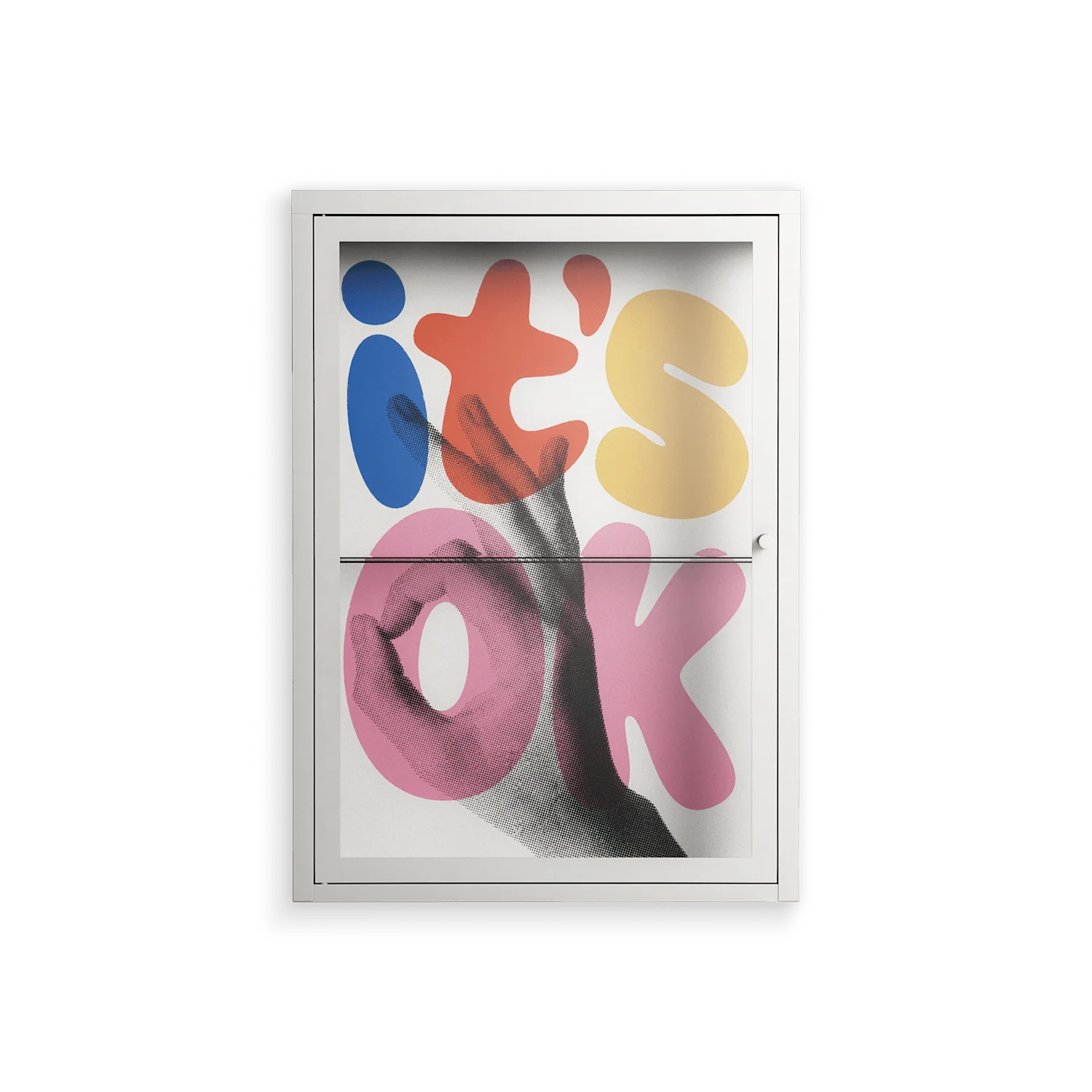Its Ok - Wall Cabinet - Vratislav Pecka - Chalk - Clear glass