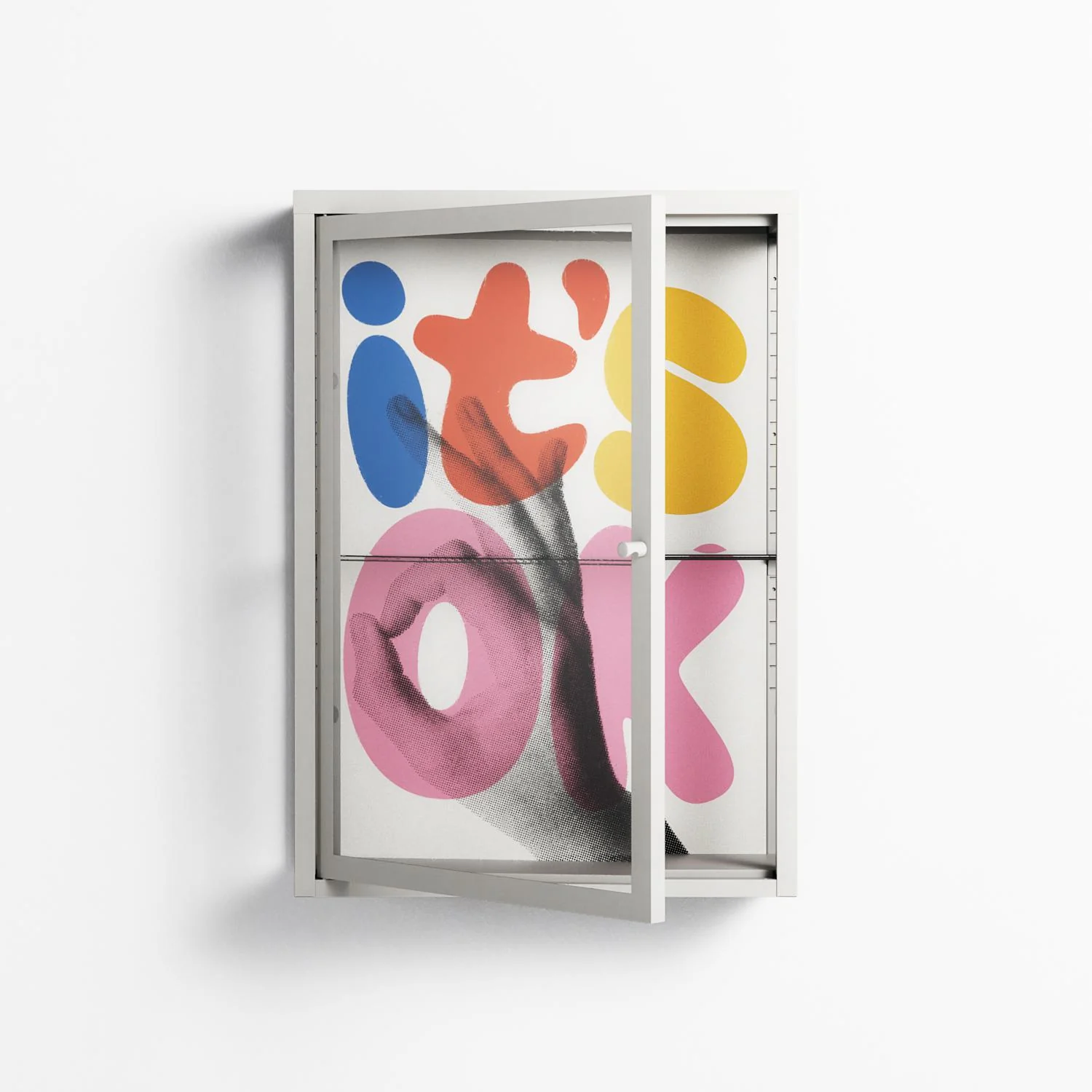 Its Ok - Wall Cabinet - Vratislav Pecka - Chalk - Clear glass - Image 2
