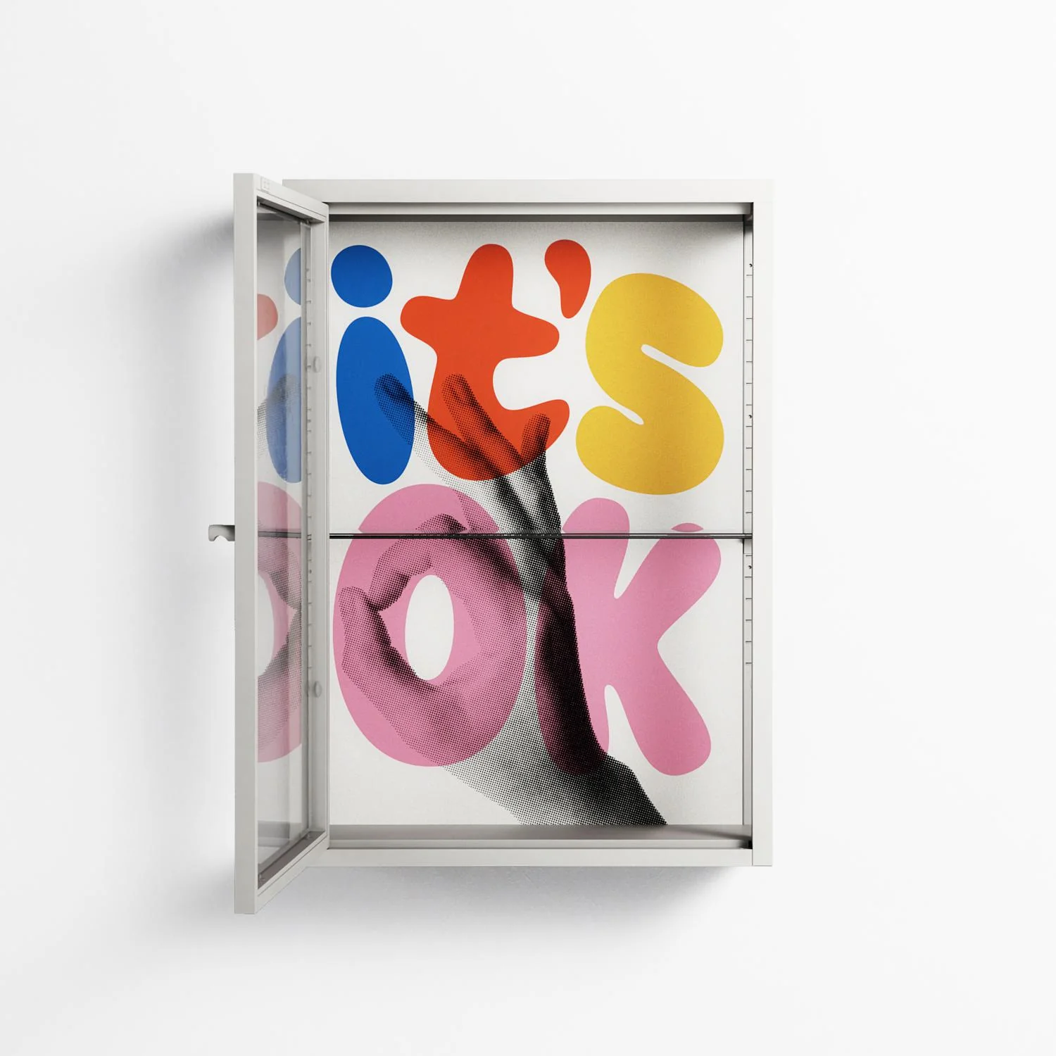 Its Ok - Wall Cabinet - Vratislav Pecka - Chalk - Clear glass - Image 3