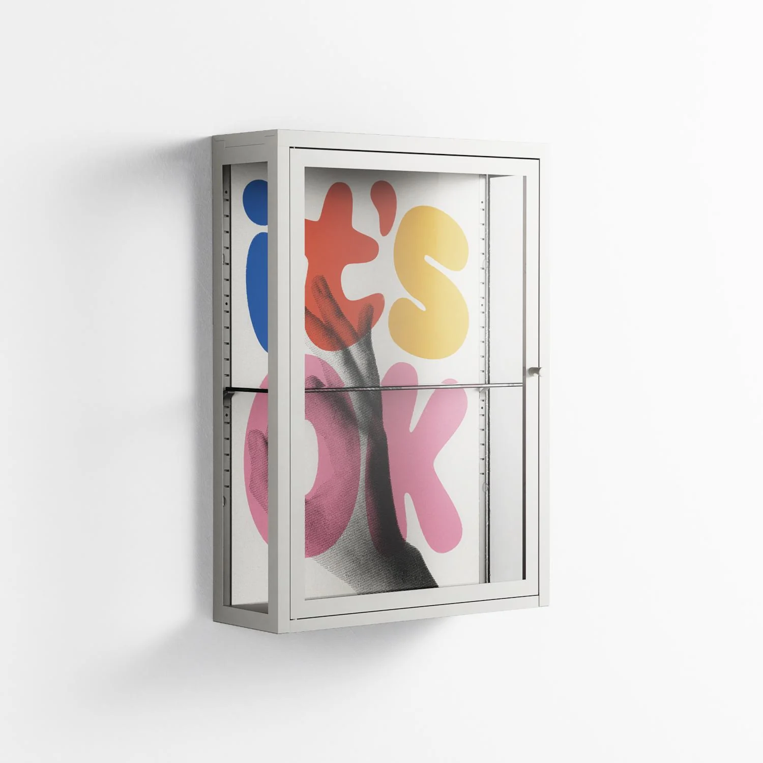 Its Ok - Wall Cabinet - Vratislav Pecka - Chalk - Clear glass - Image 4